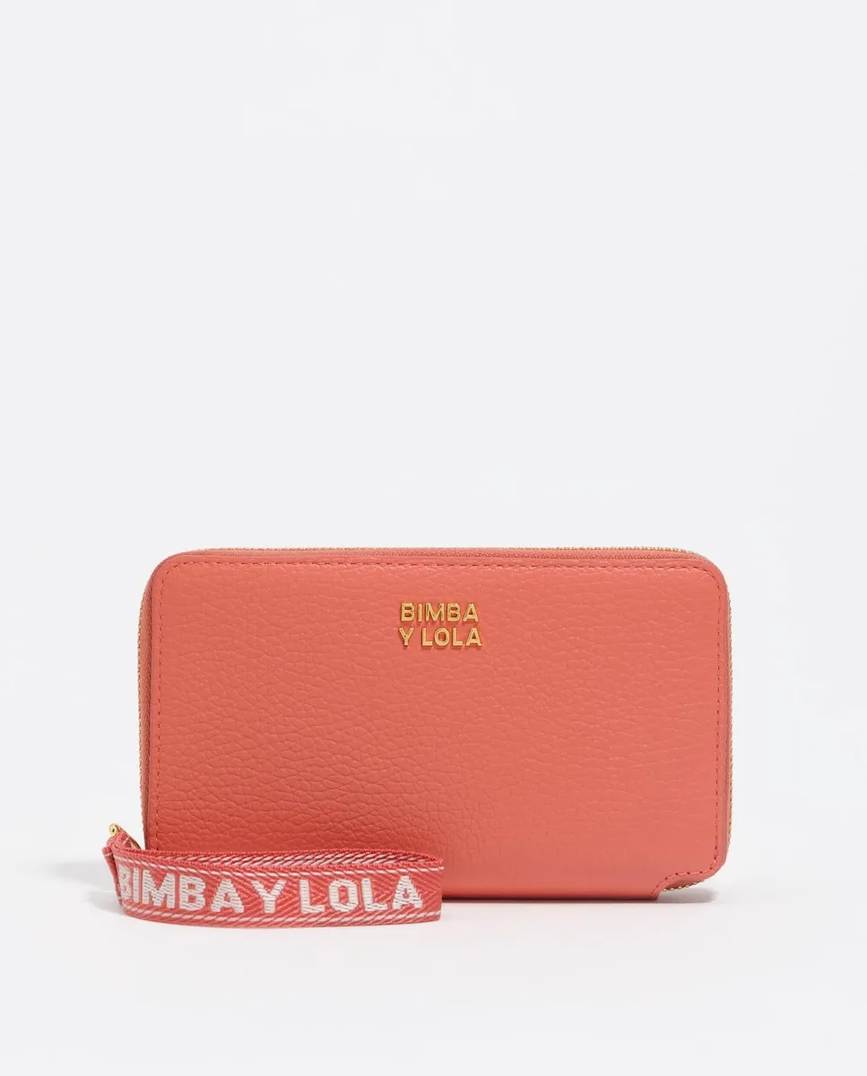 

Женский кожаный кошелек на молнии Bimba y Lola, розовый