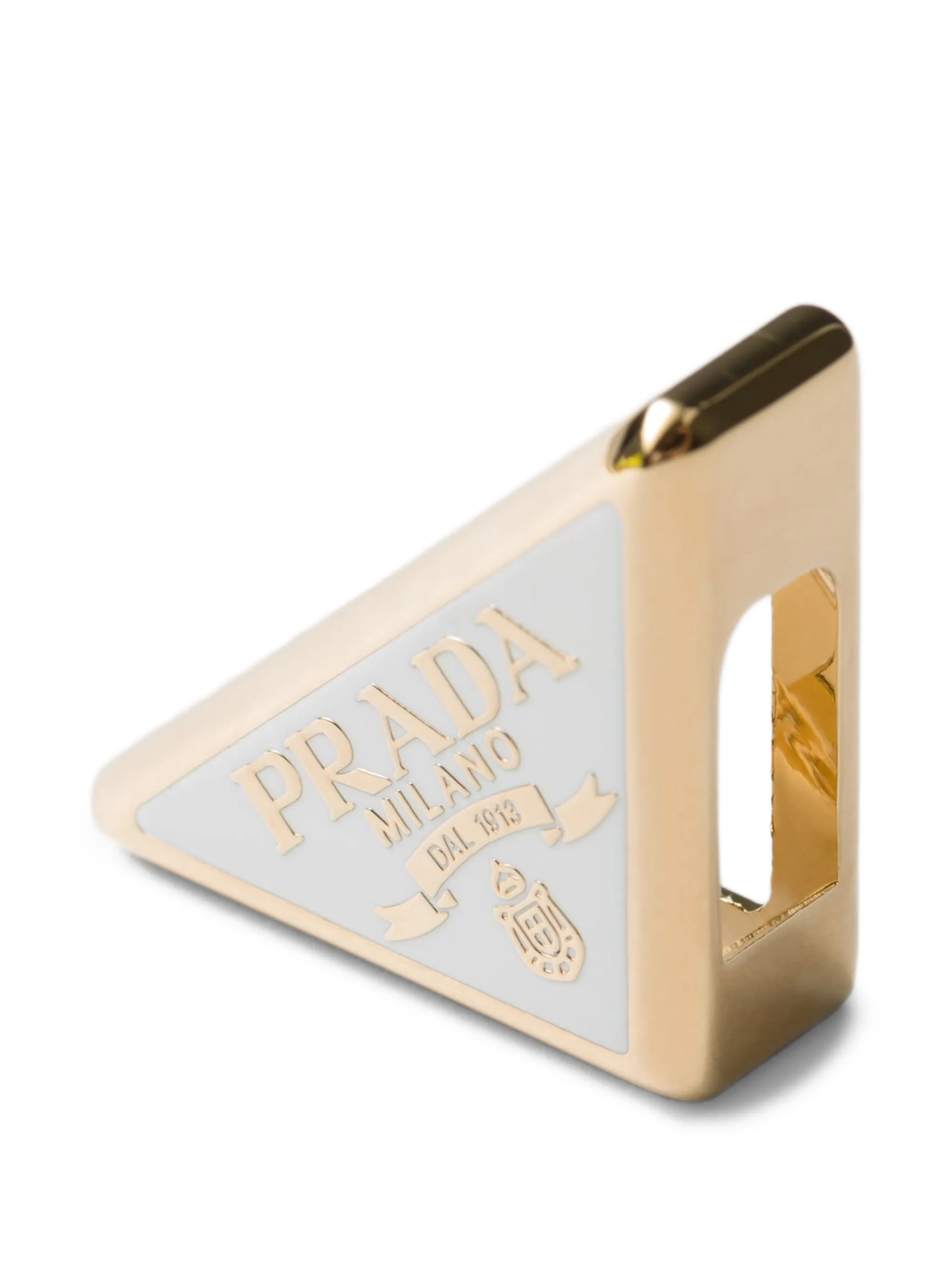 Зажим для шарфа с логотипом Prada, золотистый — фото 2