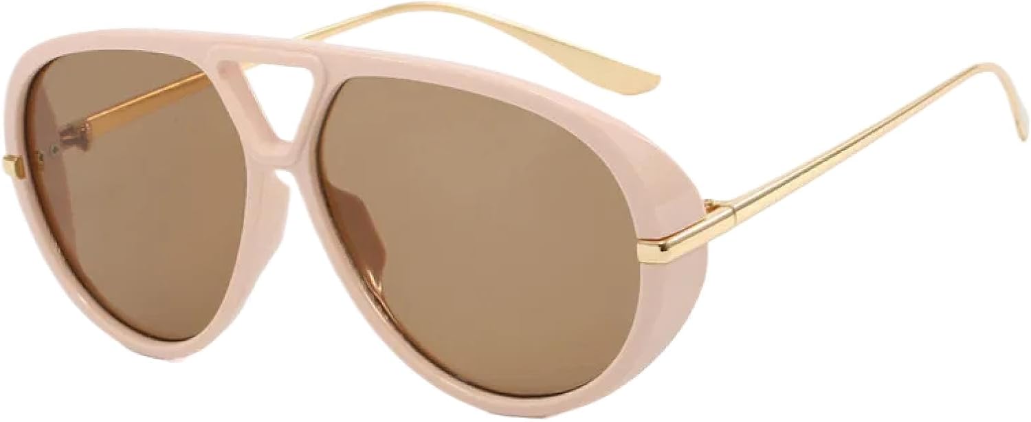 

Солнцезащитные очки с защитой от УФ-излучения UV400 | Большая оправа в стиле панк с заклепками | Для женщин и мужчин, для занятий спортом на открытом воздухе и вождения DSVIGF, Pink Tea