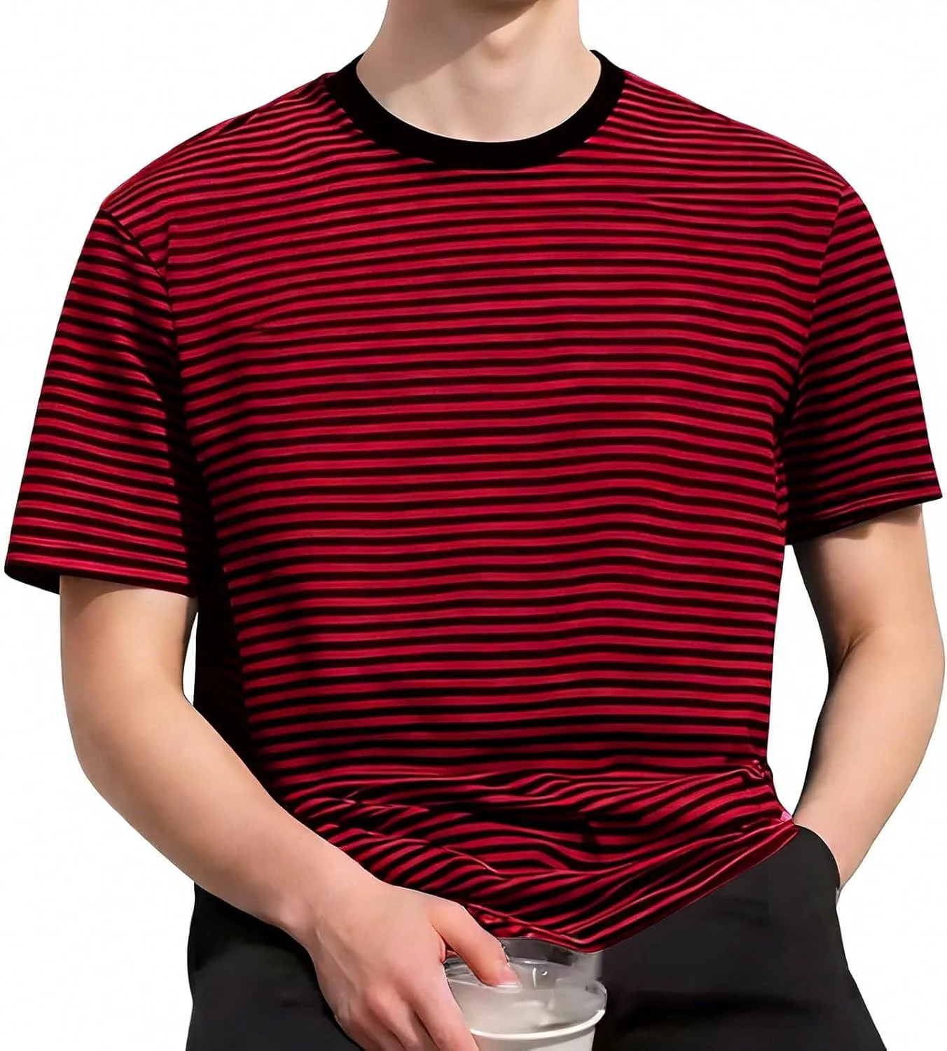

Мужская футболка Athletic T Shirts Funny Striped Lightweight с коротким рукавом