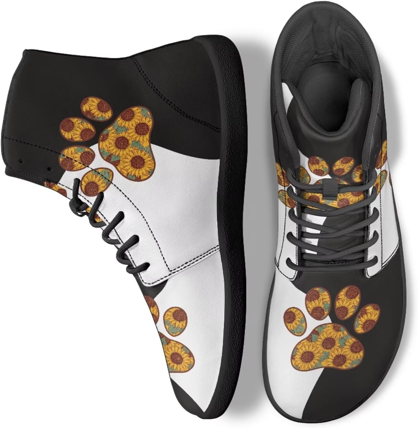 

Высокие кеды Binienty для мужчин и женщин, Sunflower Dog Paw Print