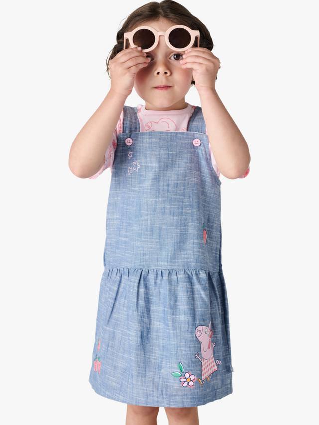 Детское платье-сарафан Peppa Pig из хлопка и платье-футболка Brand Threads, Pink/Blue — фото 2
