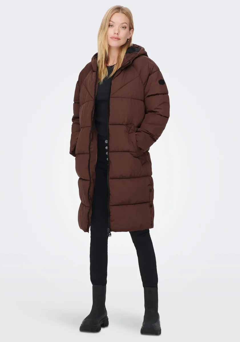 

Only стеганое пальто "ONLAMANDA LONG PUFFER COAT", с капюшоном, цвет Chestnut