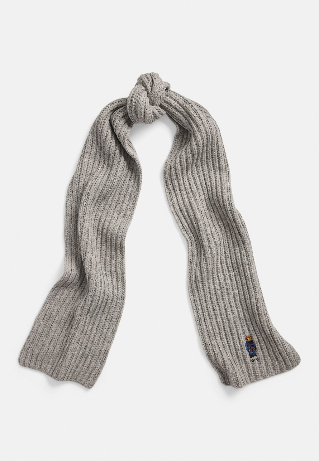 

Шарф POLO BEAR RIB KNIT SCARF Polo Ralph Lauren, серый