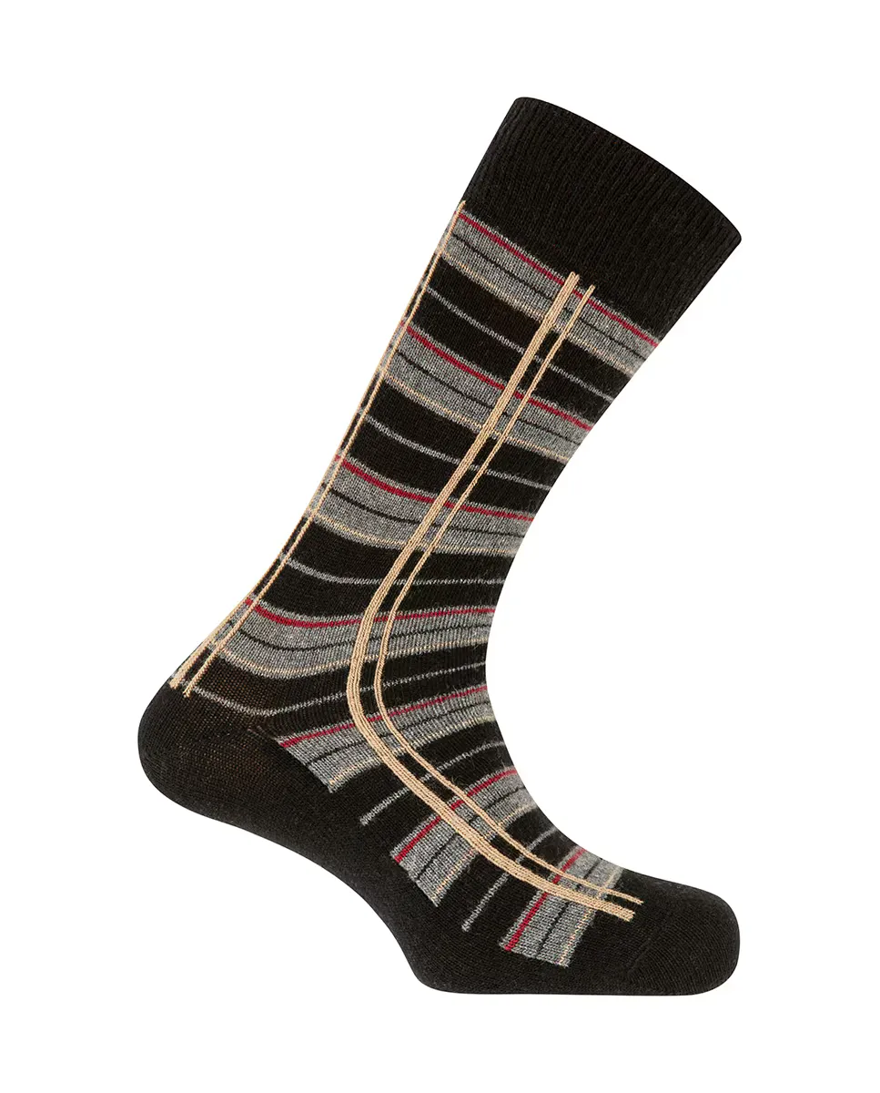 

Мужские носки из кашемира/шерсти с черным клетчатым узором Punto Blanco, черный