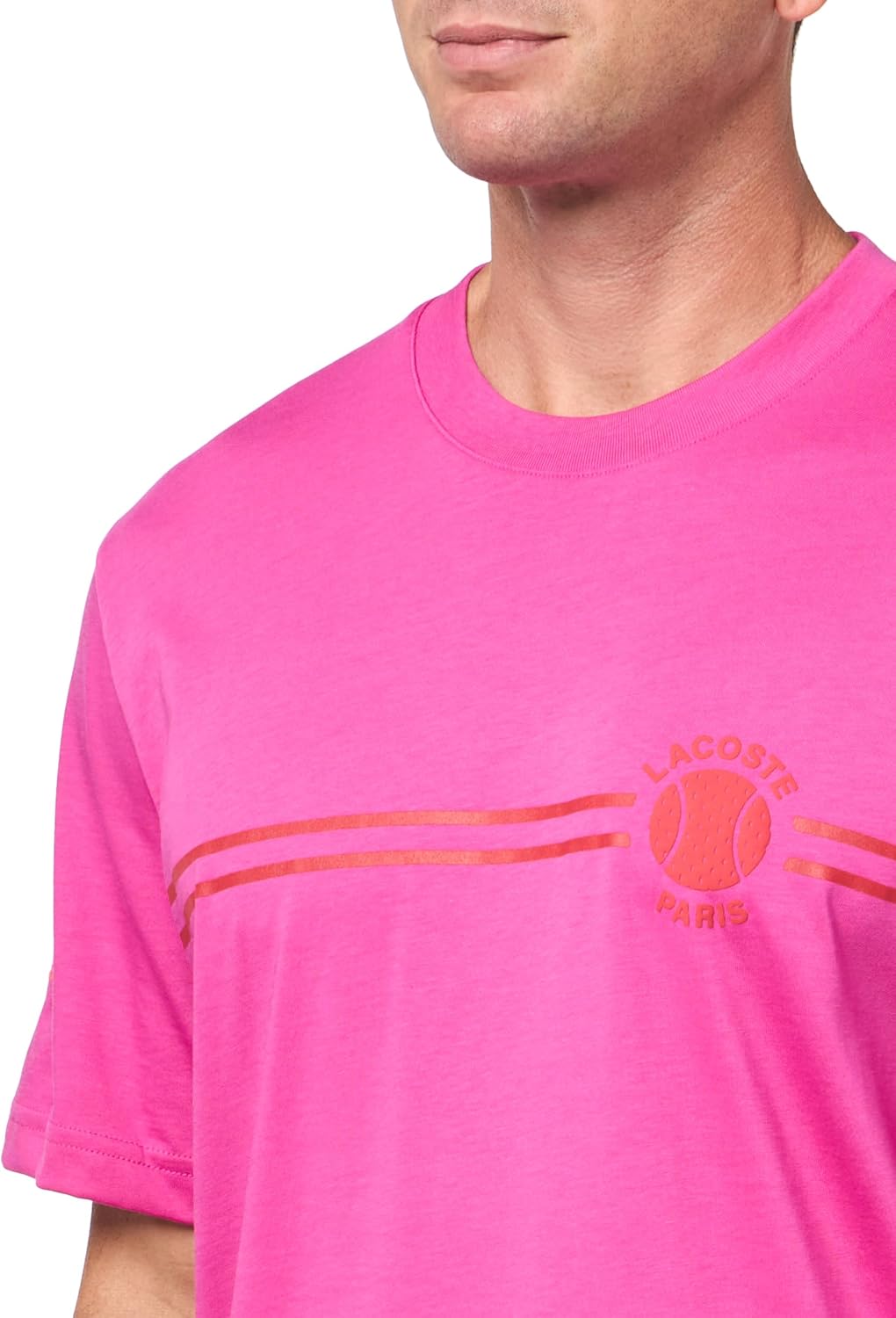 Мужская футболка Lacoste Classic Fit Paris Graphic, Malva — фото 3