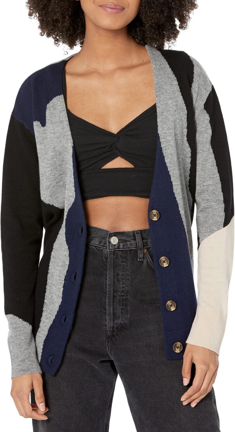 

Свитер Intarsia Cardi LABEL, цвет Light Grey/Black/Navy/Putty