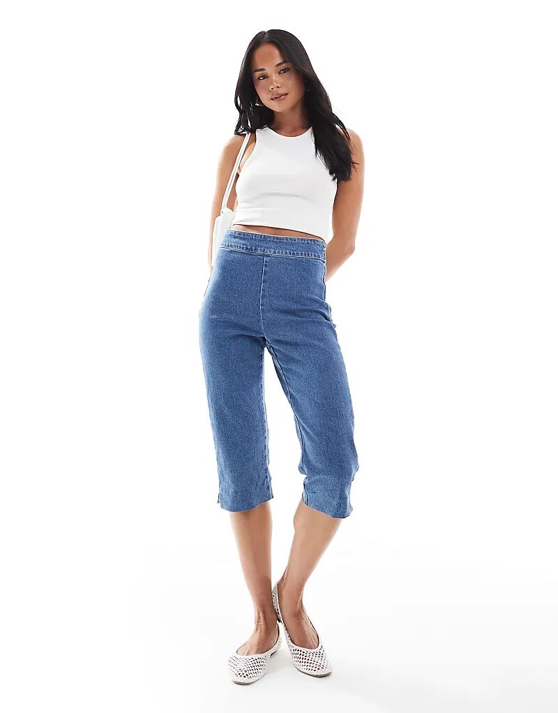 

Джинсовые капри ASOS DESIGN средне-синего цвета