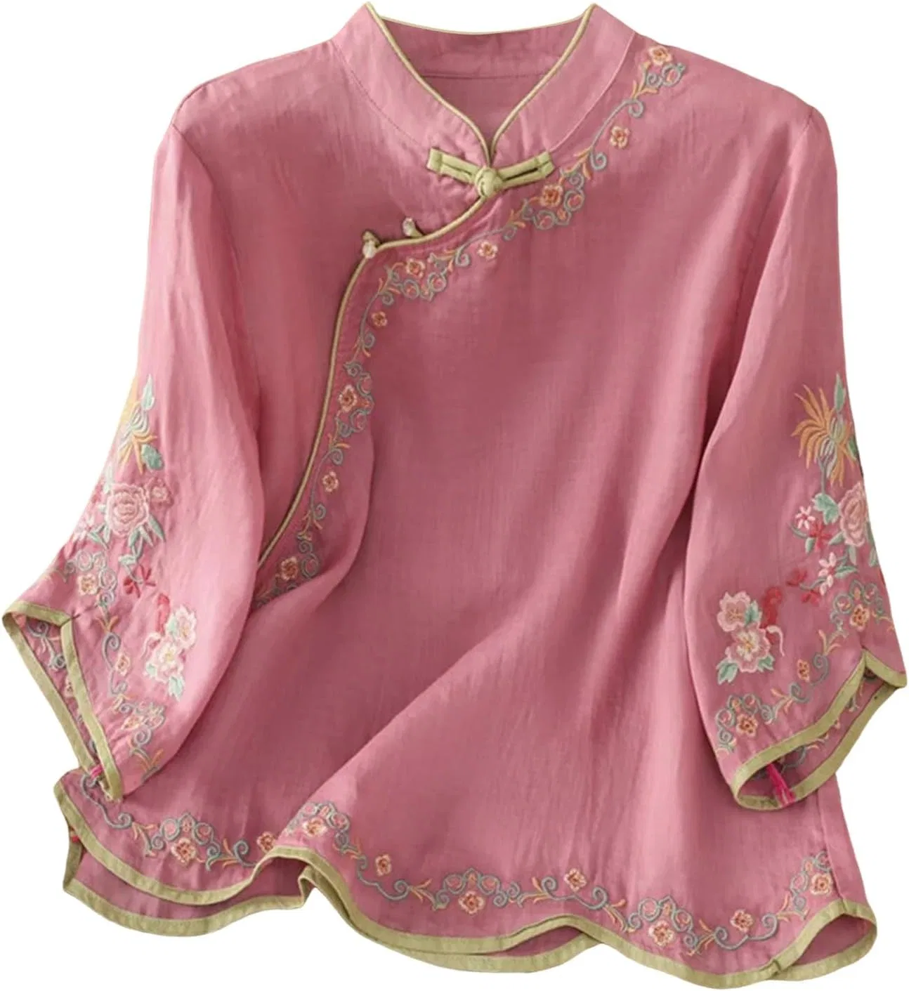 Блуза с воротником, из двойной марли Button-Down Shirts, хот-пинк