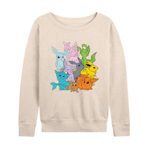 

Женская толстовка с длинным рукавом Pokemon Eevolutions из френч-терри Licensed Character, бежевый