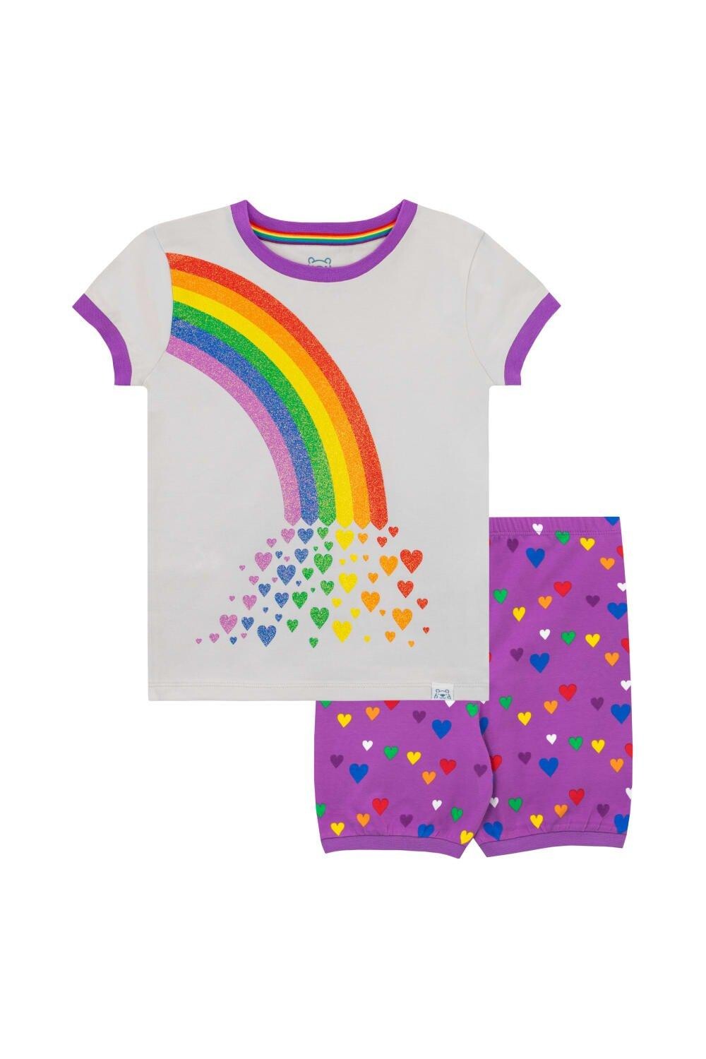 

Уютная короткая пижама с принтом Heart Rainbow Harry Bear, фиолетовый