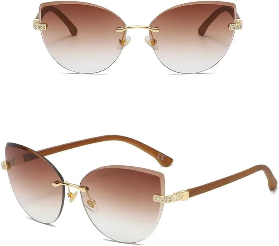 

Винтажные солнцезащитные очки «кошачий глаз» с бриллиантами, имитацией стразов, градиентными линзами и защитой от ультрафиолета UV400 для женщин MTZJH, C2