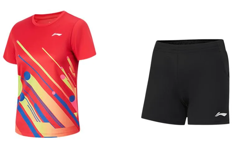 Детская футболка Li-Ning Casual Sportswear Table Tennis Collection, Total Crimson+Black