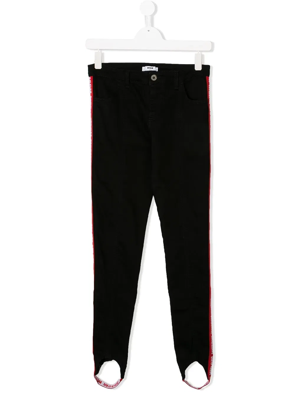 Джинсы-леггинсы с логотипом для подростков Msgm Kids, черный