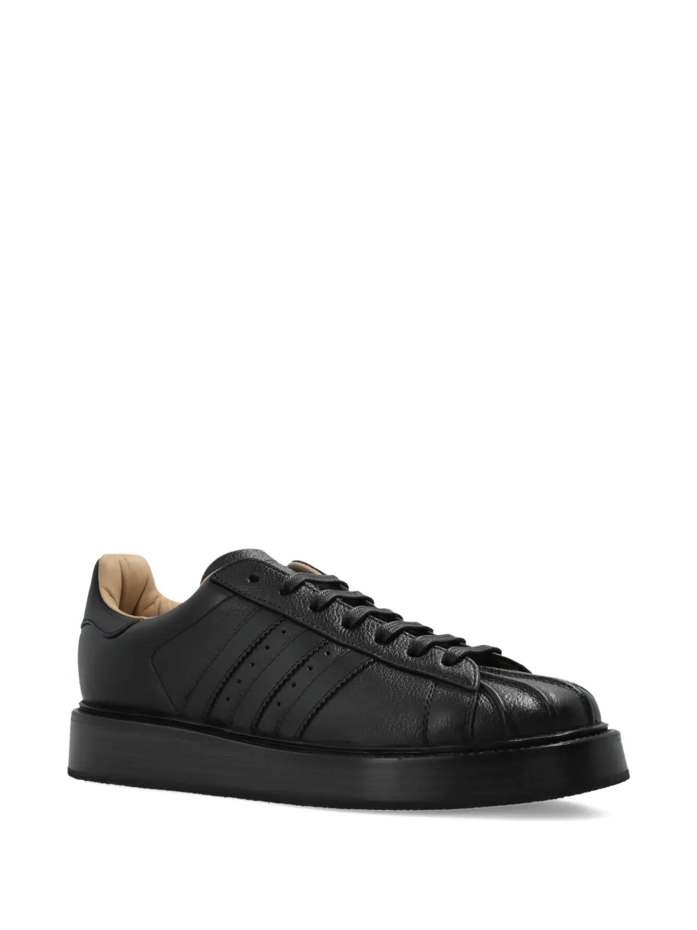 Кожаные кроссовки Superstar на шнуровке Adidas, черный — фото 2