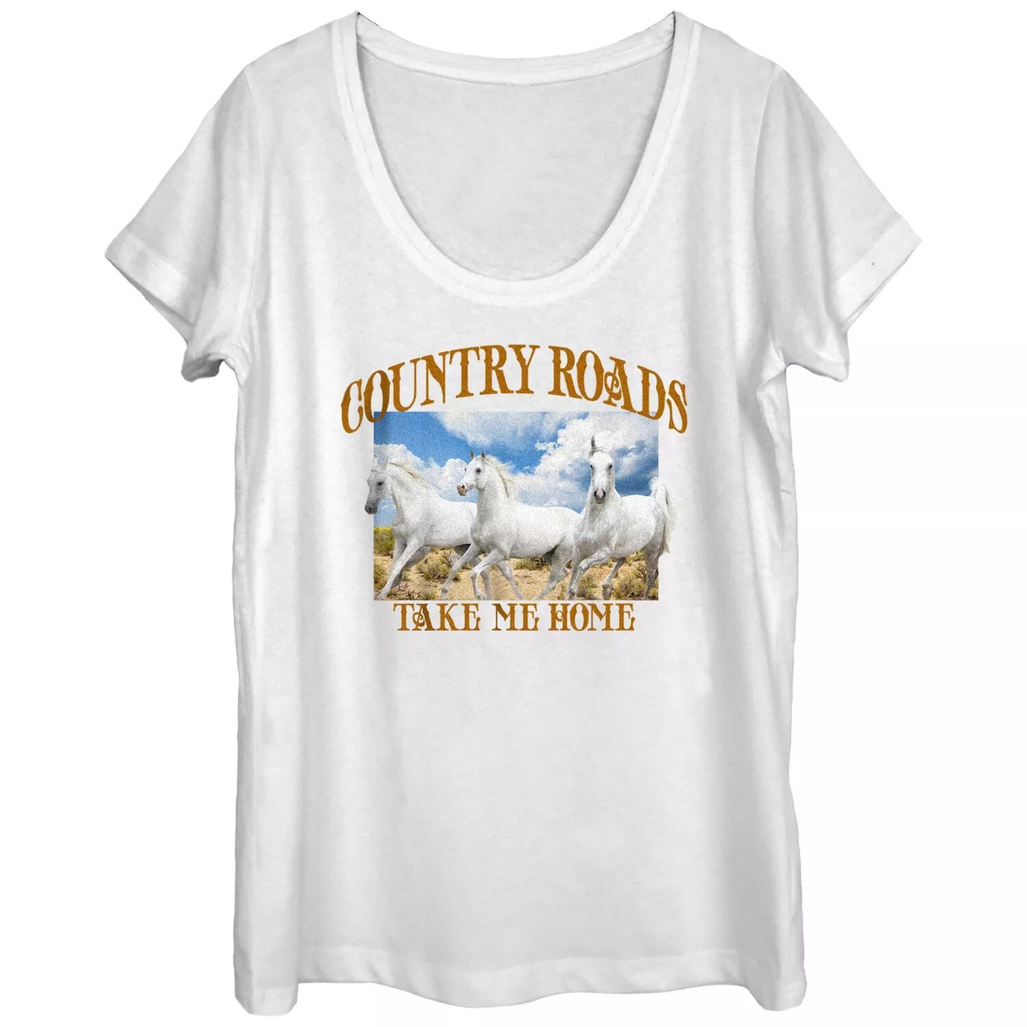 

Футболка с овальным вырезом и рисунком «Белые лошади» для юниоров Country Roads