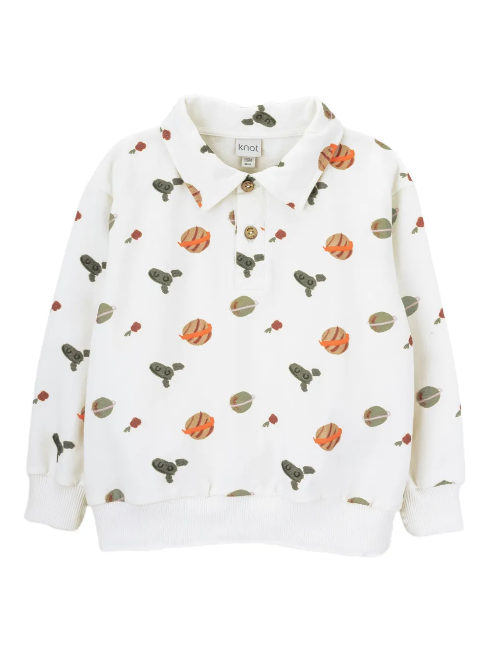 

Рубашка поло Moon Journey с длинными рукавами Knot, белый