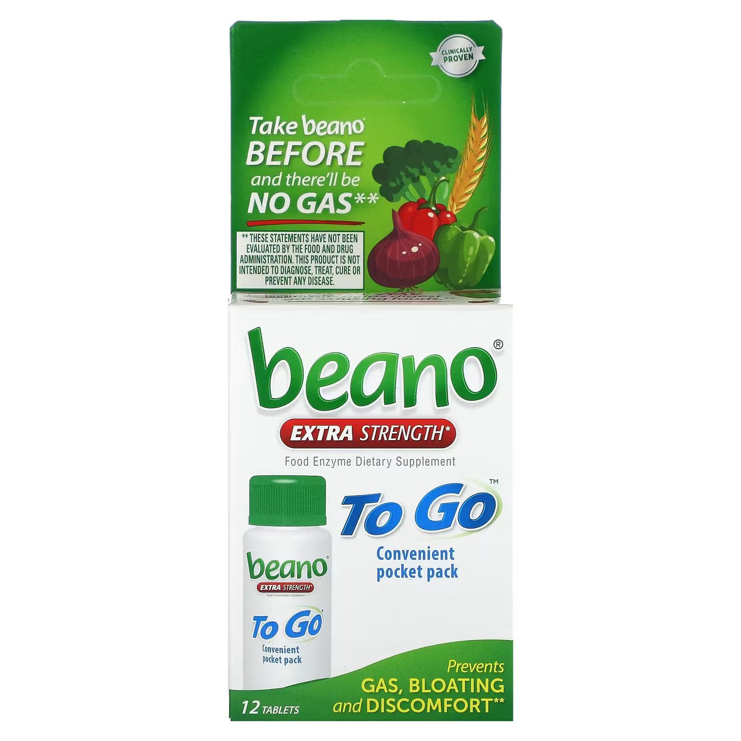 

To Go, Дополнительная сила, 12 таблеток Beano