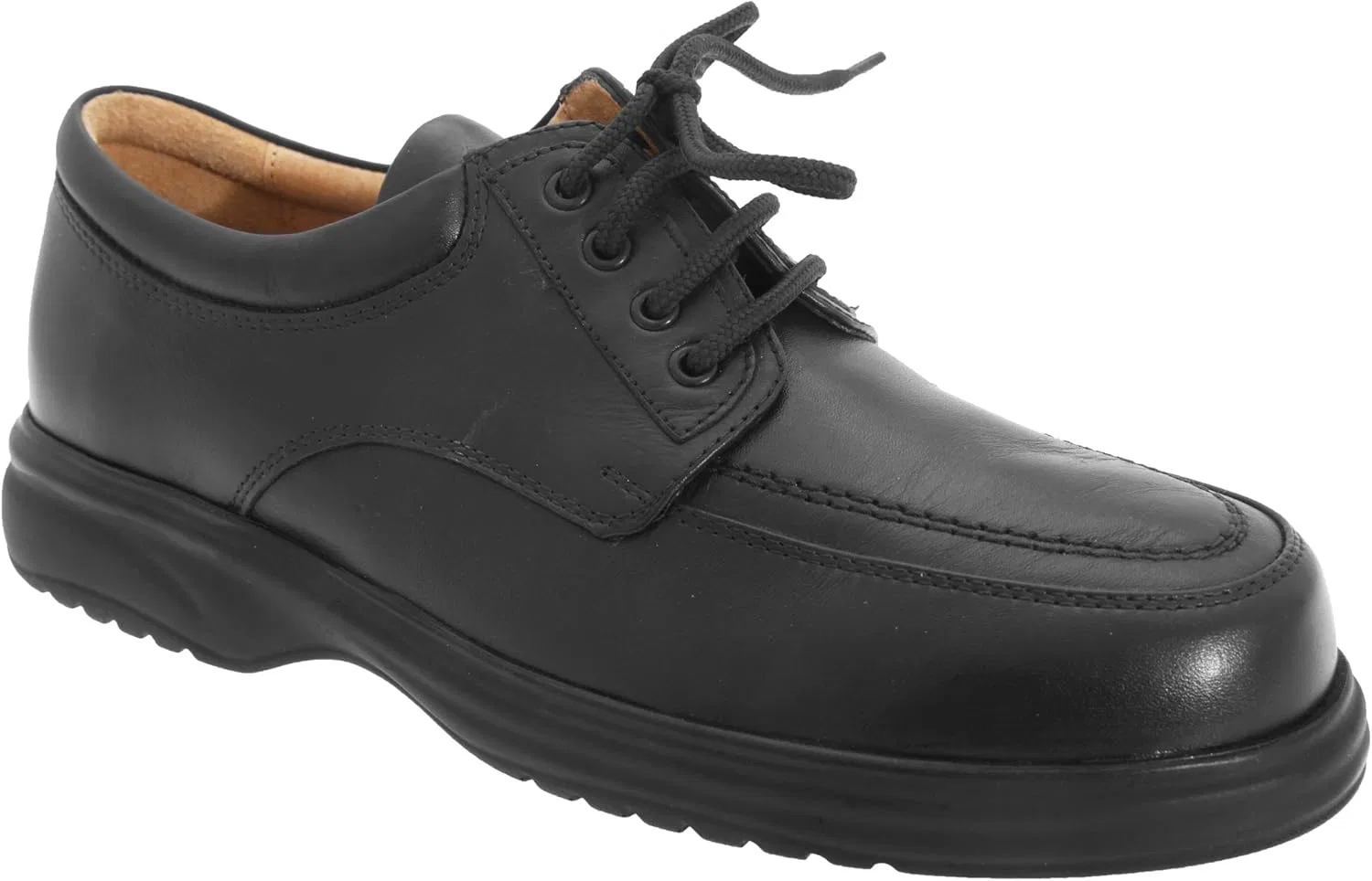 Мужские кожаные туфли Roamers Superlite с широкой колодкой и шнуровкой, Black
