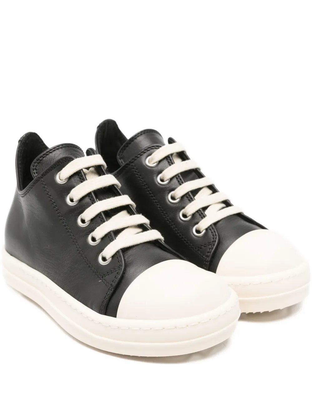 Кожаные кроссовки на шнуровке Rick Owens, черный