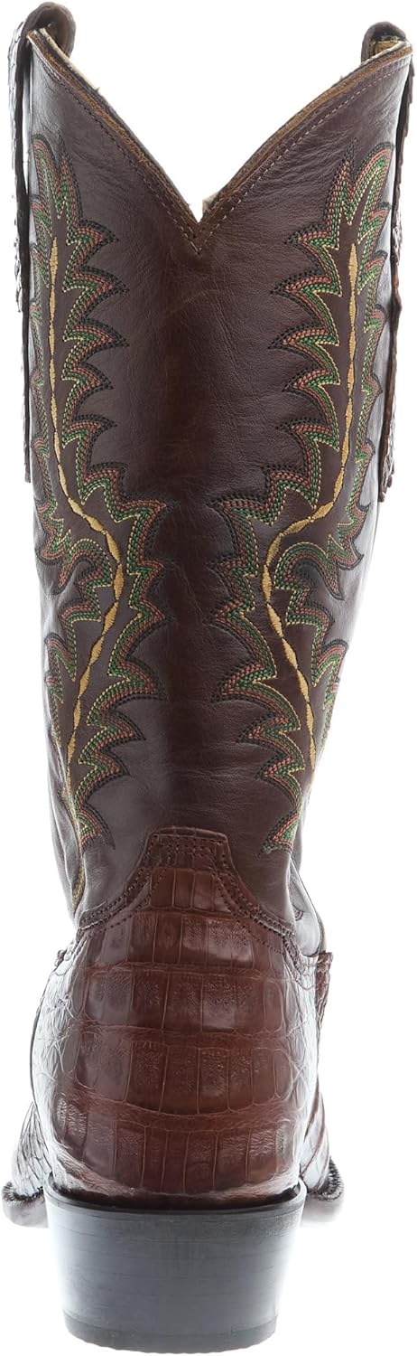 Мужские вестерн-бутсы Tony Lama Chasi Exotic Caiman с широким квадратным носком - Sp1012, коричневый — фото 3