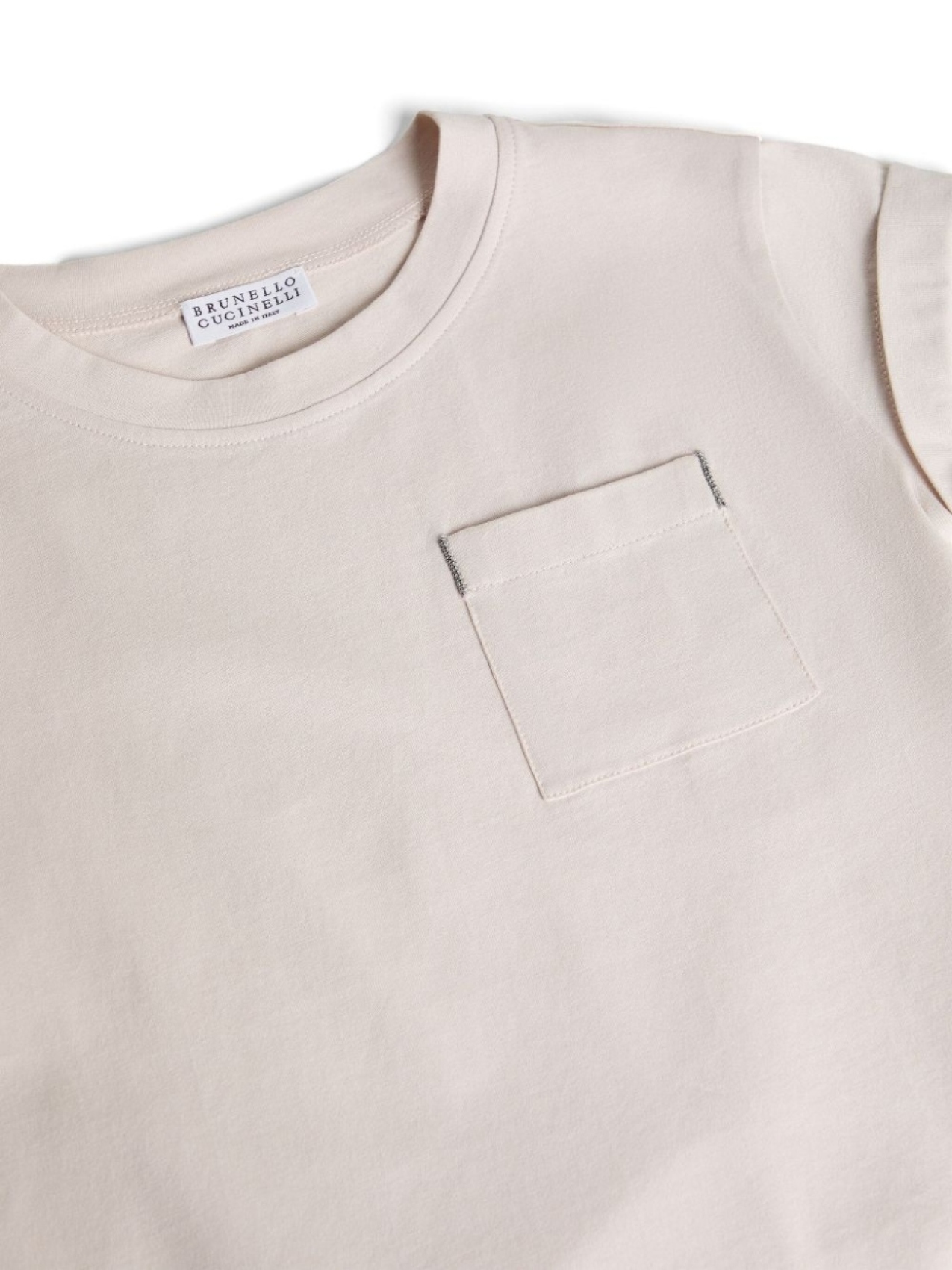 Brunello Cucinelli Kids базовая футболка, розовый — фото 3