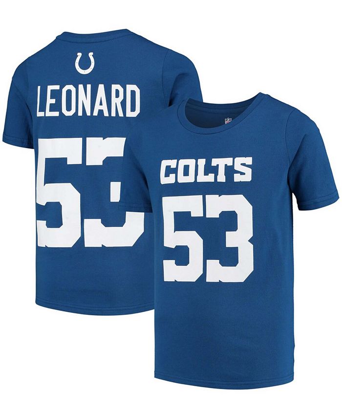 

Футболка с именем и номером основного лайнера Big Boys Darius Leonard Royal Indianapolis Colts Outerstuff, синий