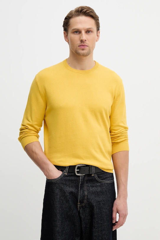 

Хлопковый свитер United Colors of Benetton, желтый