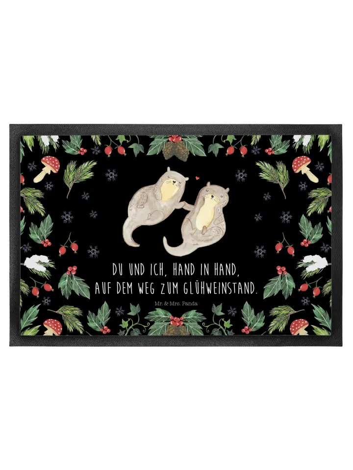 

Коврик для ног Mr. & Mrs. Panda, черный