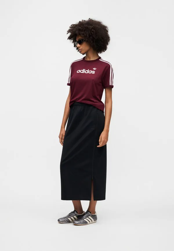 Футболка с линейным принтом Adidas Originals, Maroon/Off White — фото 3