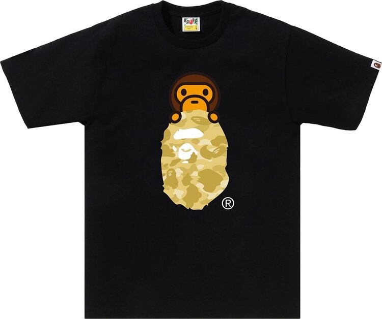 

Футболка BAPE Color Camo Milo On Ape Head 'Black/Yellow', черный