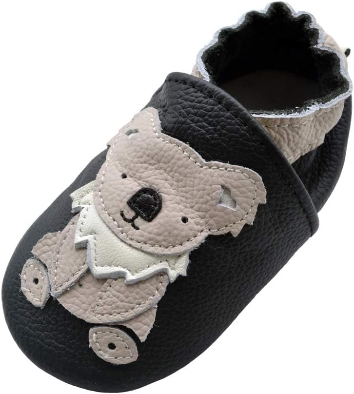 

Детские кожаные обувь iEvolve, мягкие ходунки, пинетки-мокасины для малышей, черный