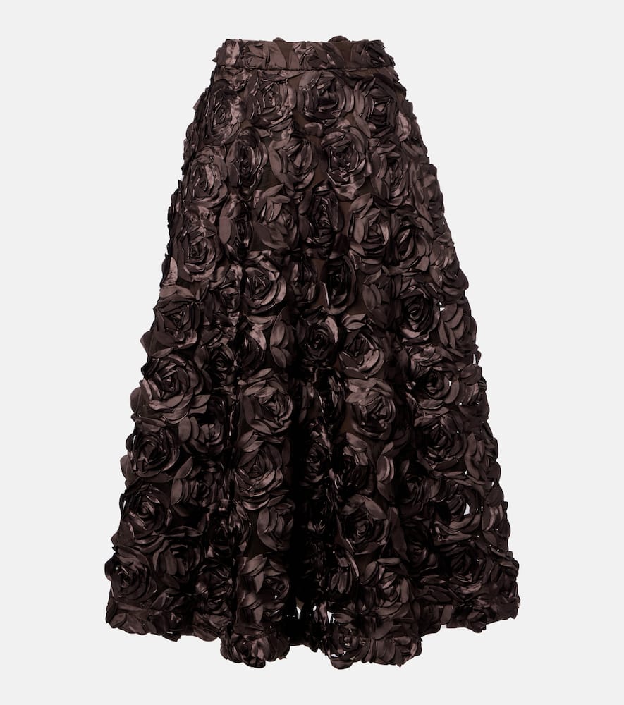 

Юбка миди из сетки с цветочной аппликацией Rotate, Rumba Red