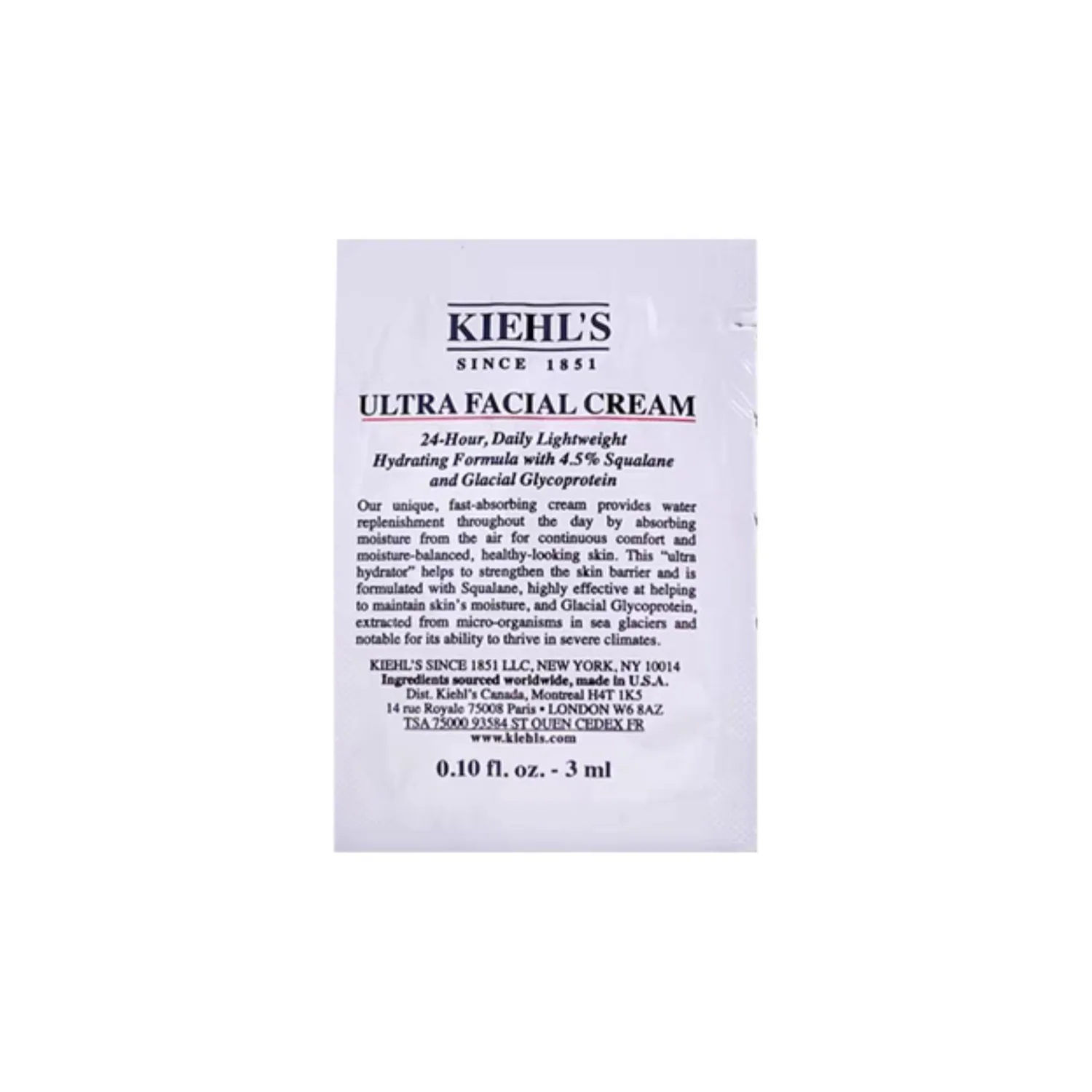 Kiehl's Набор для путешествий с интенсивным увлажнением/пробный набор для женщин, 3ml