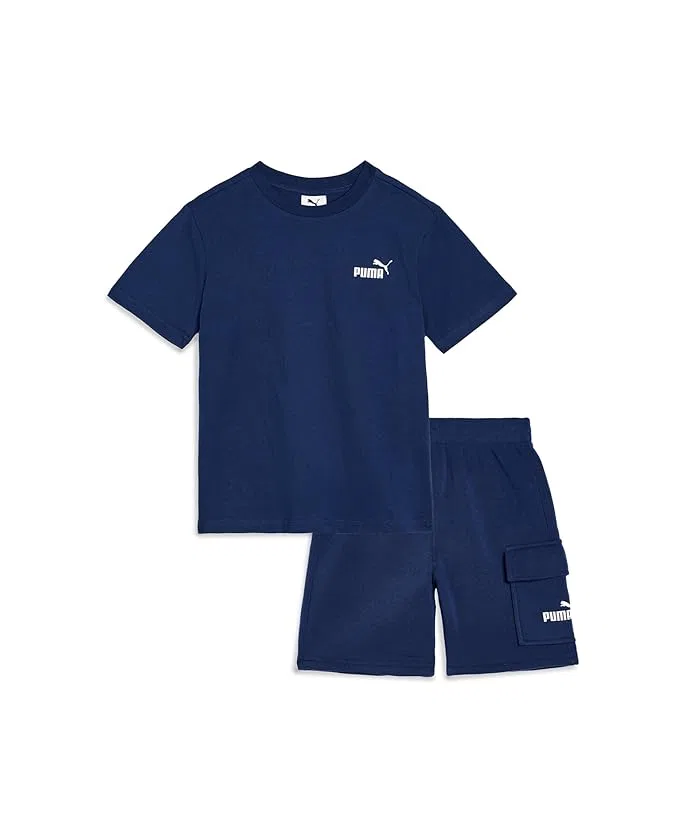 Детский комплект из футболки и шорт с карманами PUMA Kids, Blue Jewel