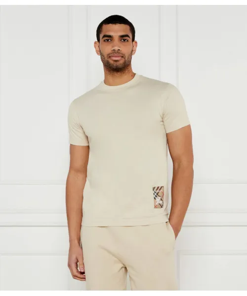 

Футболка с контрольной этикеткой Slim fit Burberry, бежевый