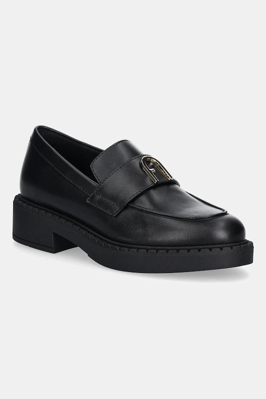 Кожаные мокасины New Legacy Loafer Furla, черный