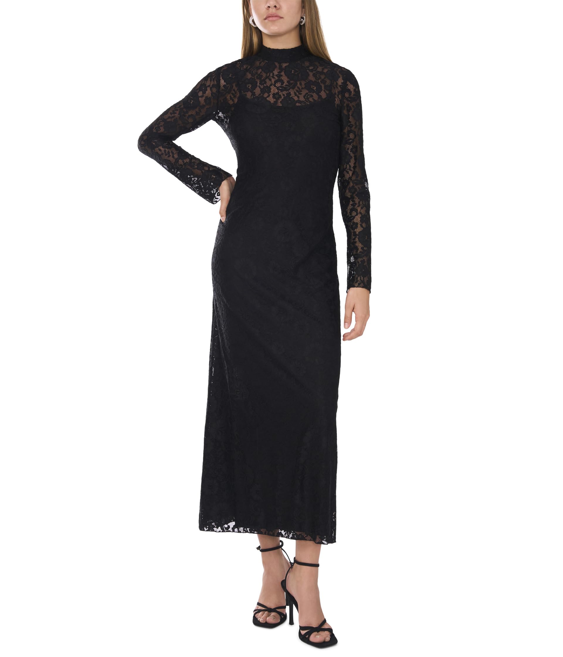 

Платье Vince Camuto Lace Long, цвет Rich Black