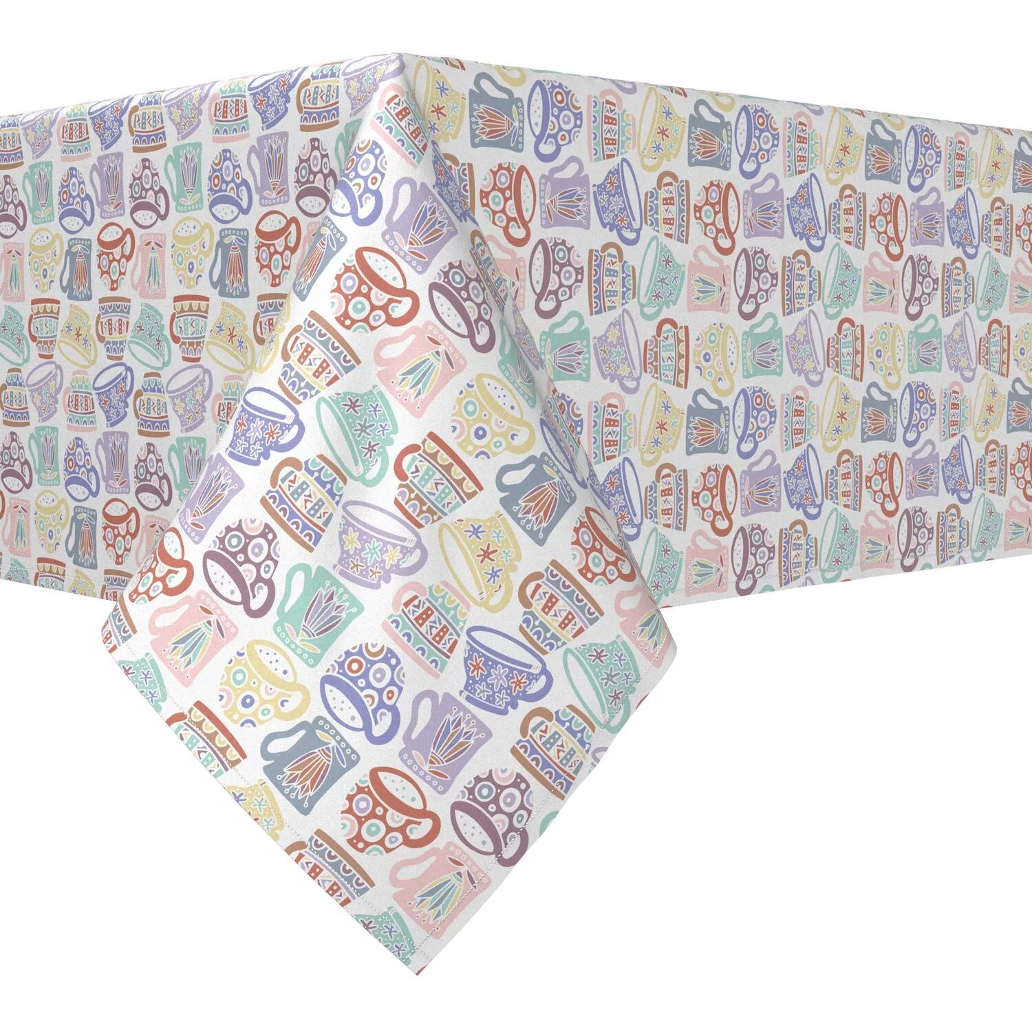 

Прямоугольная скатерть, 100 % хлопок, 52x120 дюймов, кружки с абстрактным рисунком.