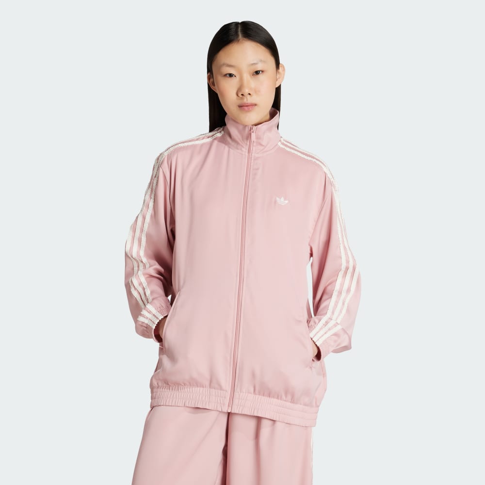 

Спортивный костюм Adidas Originals Satin Ruffle 3-Stripes Firebird Track Jacket, цвет Wonder Mauve