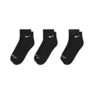 Носки Nike Everyday Plus Cushioned Training Ankle (3 шт), черный/белый — фото 2