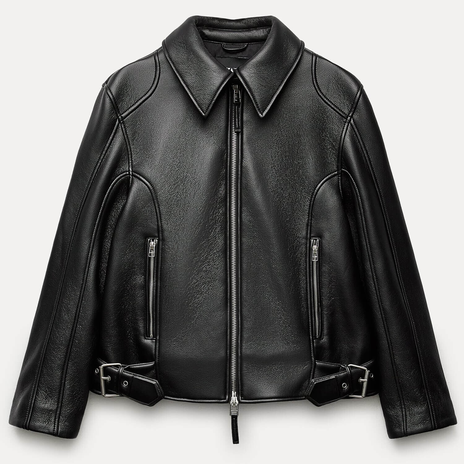 

Куртка Zara ZW Collection Leather Effect, черный