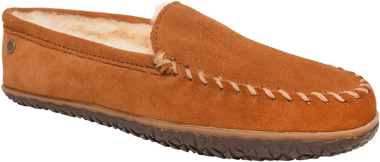 

Мужские замшевые мокасины Minnetonka Tobie с меховой подкладкой из овчины и прочной подошвой для дома и улицы, коричневый