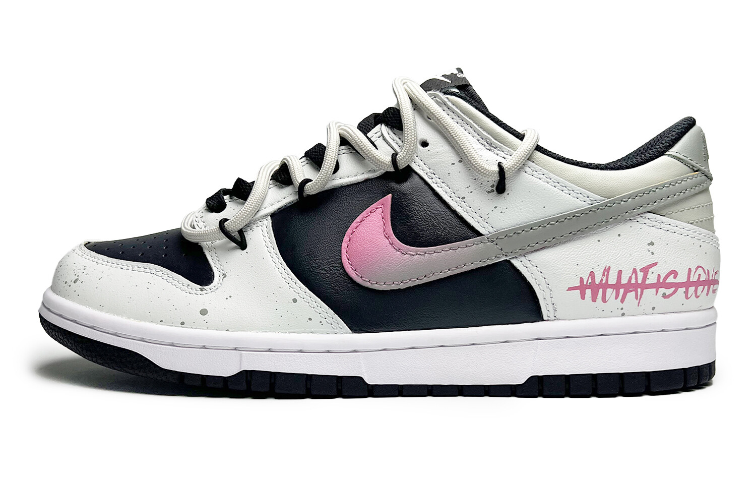 

Кроссовки Nike Dunk Skateboard Shoes Women's Low-Top Black White Pink, Черный, Кроссовки Nike Dunk Skateboard Shoes Women's Low-Top Black White Pink