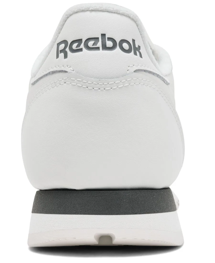 Мужские классические кожаные повседневные кроссовки от Finish Line Reebok, chalk, серый — фото 4