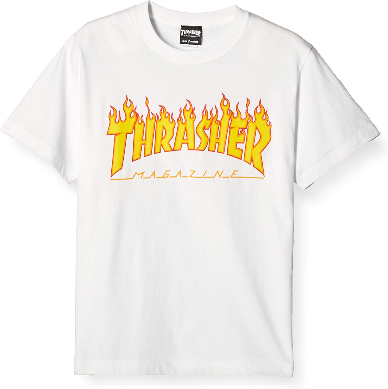 

Мужская футболка с коротким рукавом и принтом Slasher TH91130 / FLAME (логотип бренда) Классическая модель Thrasher, белый