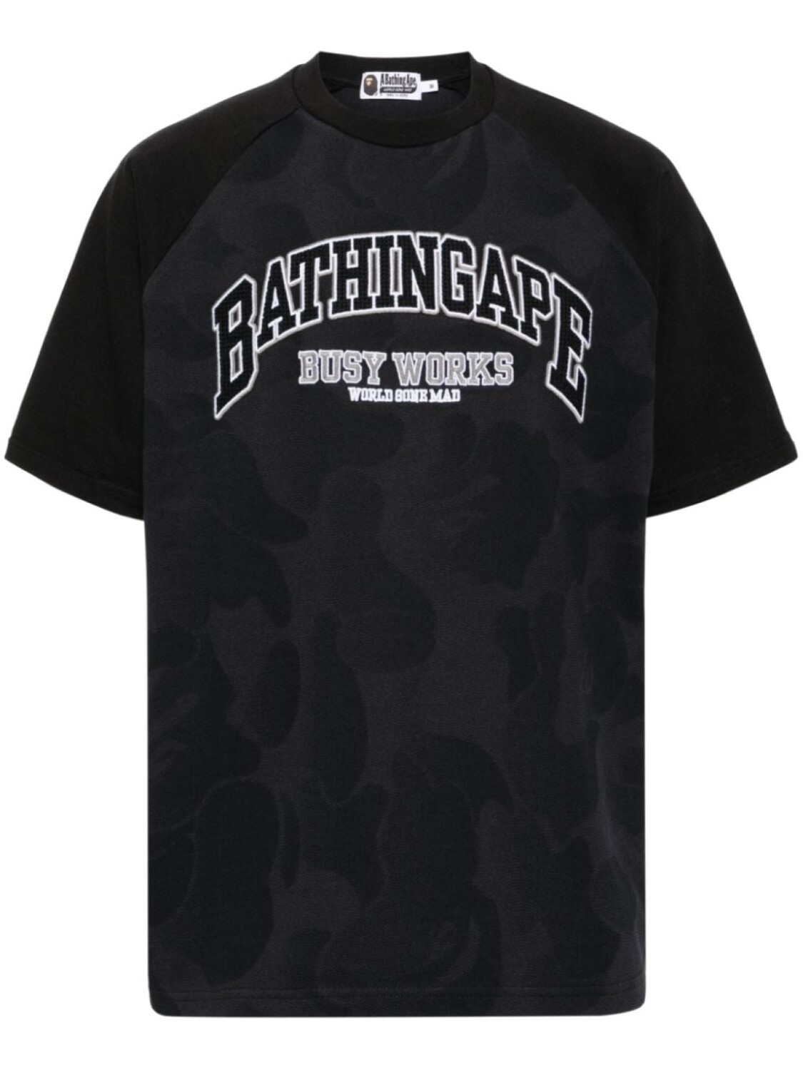 

A BATHING APE футболка из хлопка с вышитым логотипом, черный