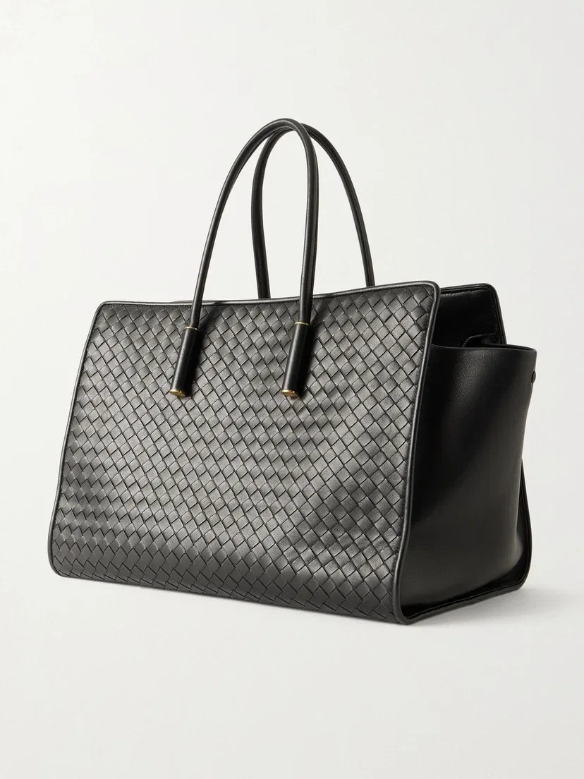 Кожаная сумка-тоут Barbara Intrecciato BOTTEGA VENETA, черный — фото 4