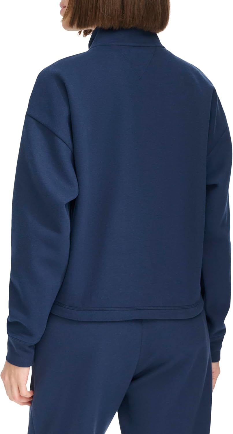 Женская флисовая толстовка Tommy Hilfiger с застежкой-молнией Quarter Zip, Navy — фото 4