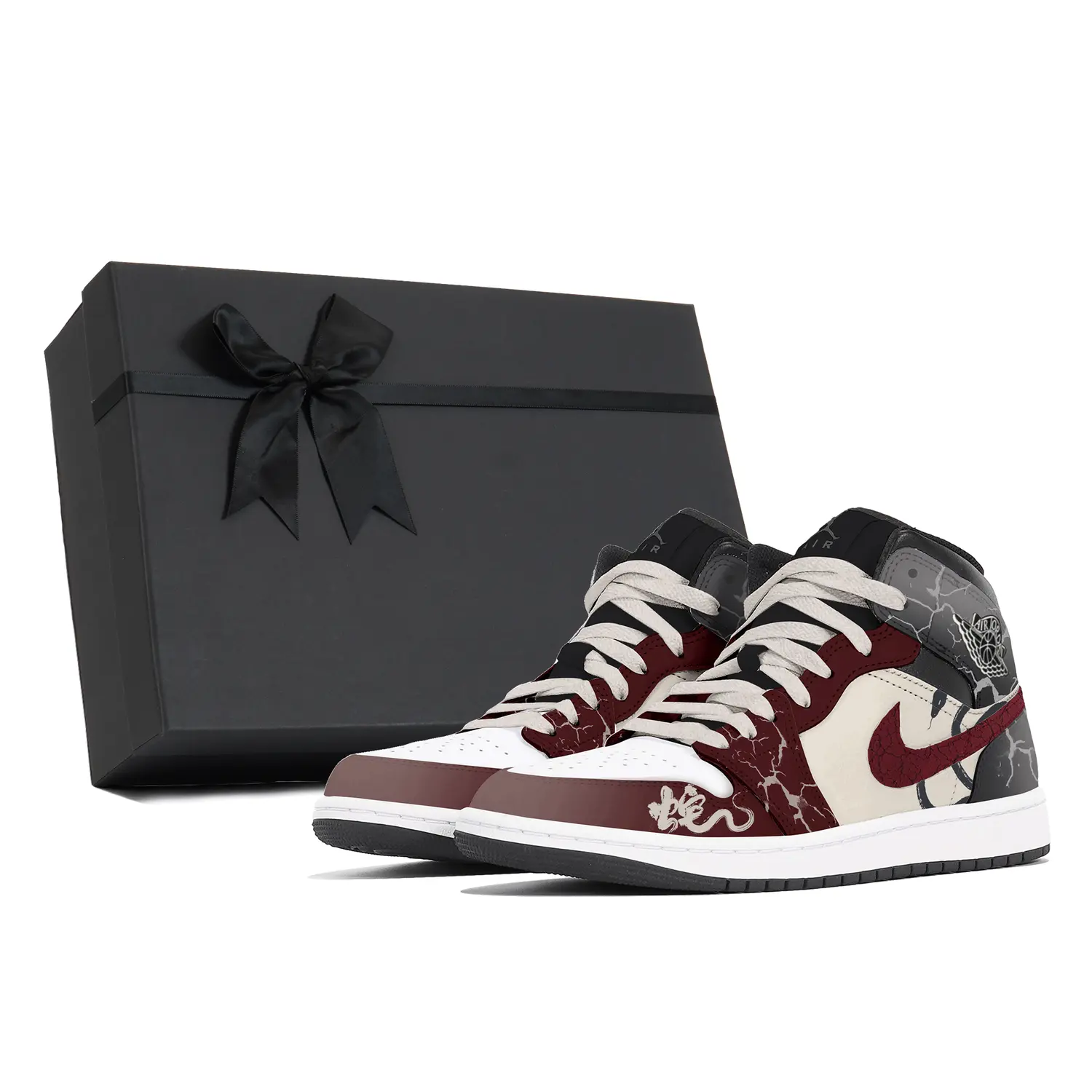 

Jordan Air 1 устойчивые к истиранию кроссовки Mid Top Vintage для мужчин, темно-красный